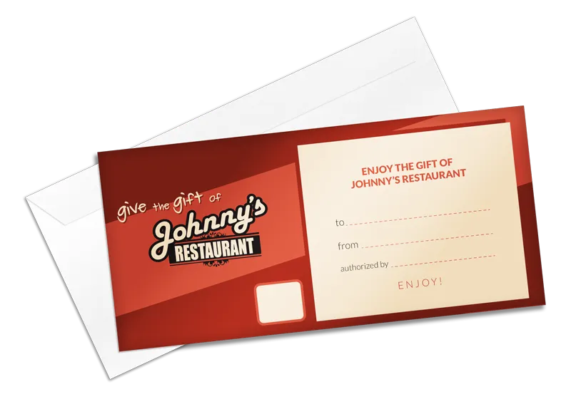 johnnys restaurant gift certificates